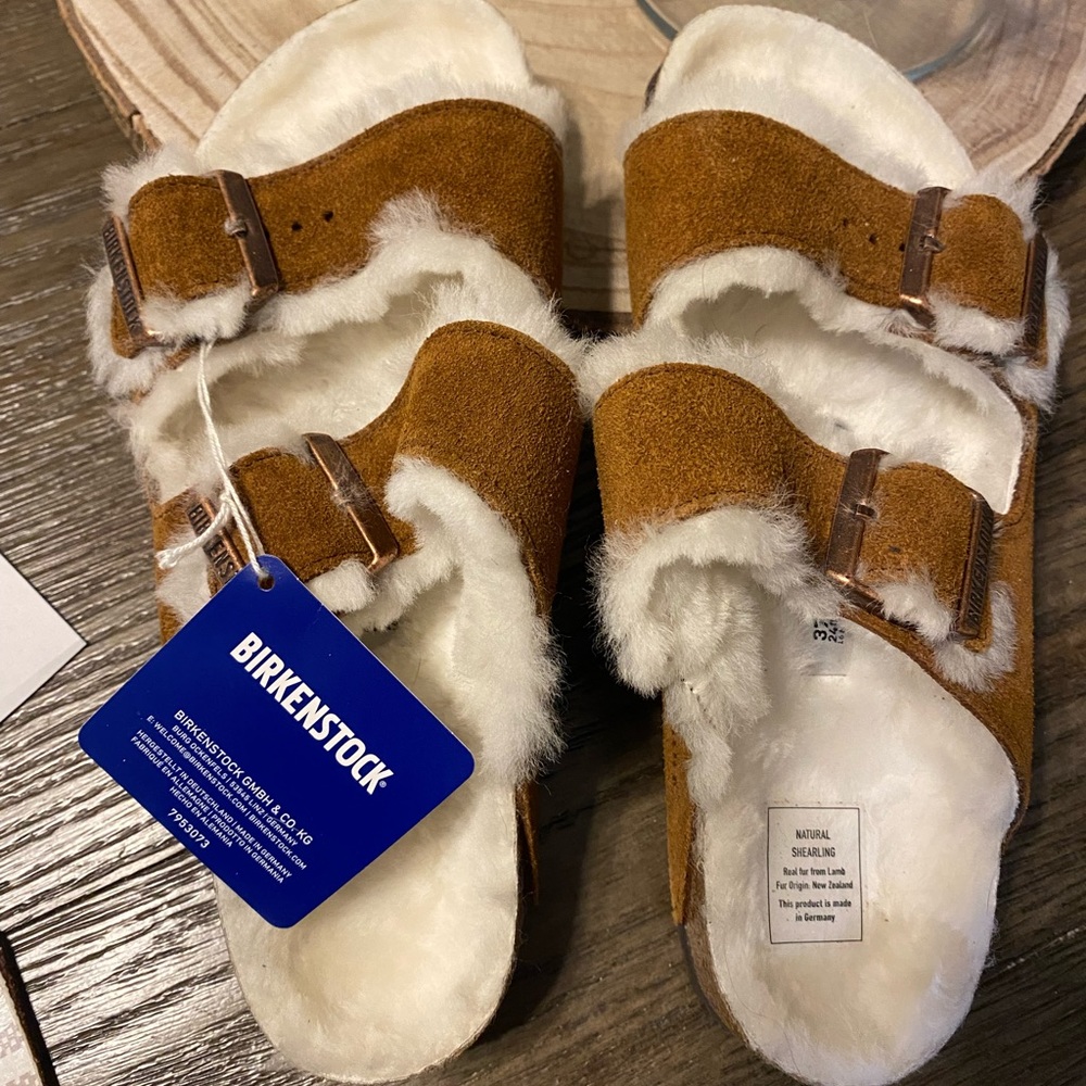 Birkenstock Shearling Sandals- Mink